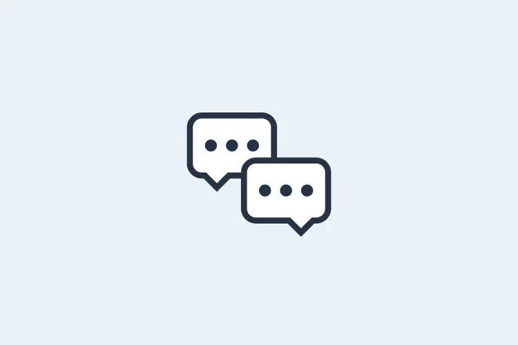 Chat bubble icon.