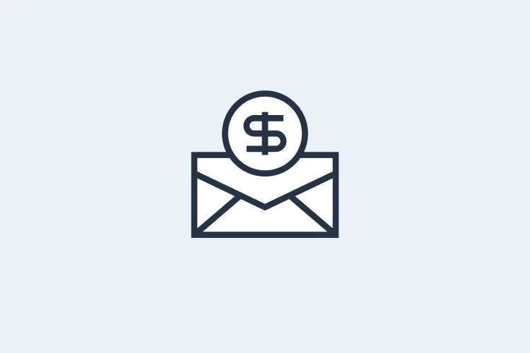 Envelope money icon.